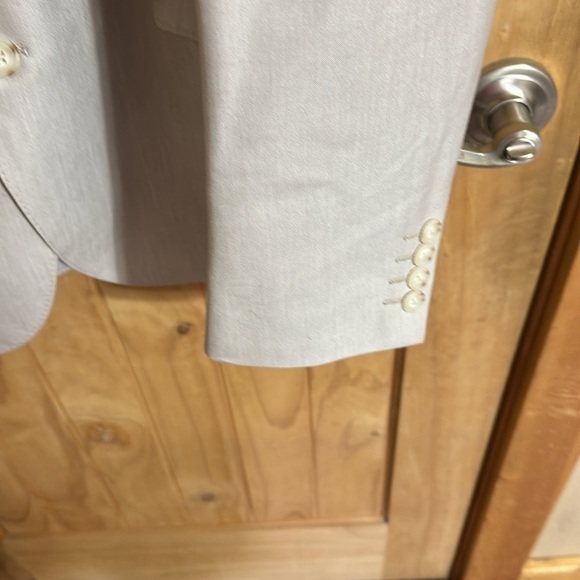 JF, J. Ferrar Slim Suit Jacket Men's Cream Blazer - Picture 3 of 7